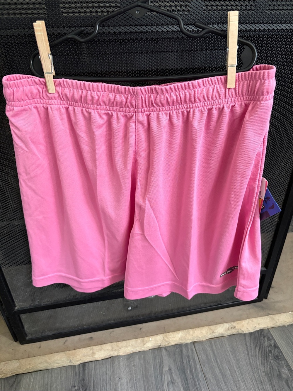 Nina Capri Bright Pink Athletic Shorts with Elastic Waist